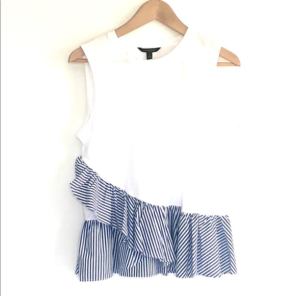 BANANA REPUBLIC White Ruffle Sleeveless Top - Picture 4 of 9